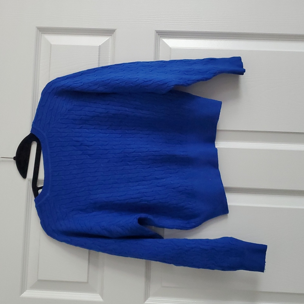 Daisy Women's Vibrant Blue Crew Neck Sweater Size M - Picture 2 of 3